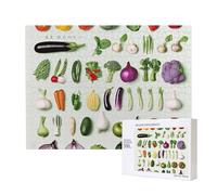 Puzzle d'intelligence en bois 52 x 38 cm, introduction de divers légumes imprimés puzzles de 500 pièces (boîte) jeu éducatif pour adultes, décoration de la maison