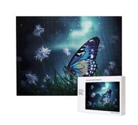 Puzzle d'intelligence en bois 52 x 38 cm, papillon dans la nuit, puzzle imprimé de 500 pièces (boîte) pour adultes, décoration de la maison