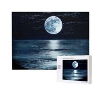 Puzzle d'intelligence en bois 52 x 38 cm, pleine lune dans la nuit, 500 pièces (boîte) jeu éducatif pour adultes, décoration de la maison