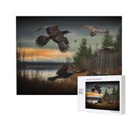 Puzzle d'intelligence en bois 52 x 38 cm, puzzle imprimé chasse sauvage 500 pièces (boîte) jeu éducatif pour adultes, décoration de la maison