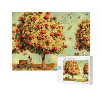 Puzzle d'intelligence en bois 52 x 38 cm, voiture sous des arbres fruitiers - Puzzle de 500 pièces (boîte) - Jeu éducatif pour adultes - Décoration de la maison