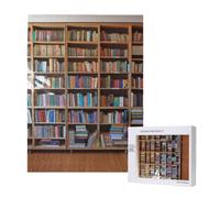 Puzzle d'intelligence en bois de 38 x 52 cm, bibliothèque imprimée de 500 pièces (boîte), jeu éducatif pour adultes, décoration de la maison
