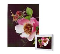 Puzzle d'intelligence en bois de 38 x 52 cm, imprimé rose sauvage de 500 pièces (boîte), jeu éducatif pour adultes, décoration de la maison