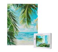 Puzzle d'intelligence en bois de 38 x 52 cm, thème des plantes tropicales de plage imprimées, 500 pièces (boîte), jeu éducatif pour adultes, décoration de la maison