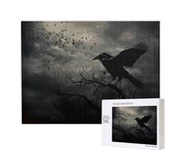Puzzle d'intelligence en bois de 52 x 38 cm, imprimé corbeau de nuit, 500 pièces (boîte), jeu éducatif pour adultes, décoration de la maison