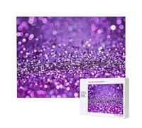 Puzzle d'intelligence en bois de 52 x 38 cm, violet pailleté la nuit - Puzzle de 500 pièces (boîte) - Jeu éducatif pour adultes - Décoration de la maison
