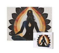 Puzzle d'intelligence en bois imprimé de yoga et de méditation 52 x 38 cm - 500 pièces (boîte) - Puzzle éducatif pour adultes - Puzzle de décoration de la maison