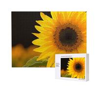 Puzzle d'intelligence en bois imprimé fleur sauvage tournesol 52 x 38 cm - 500 pièces (boîte) - Puzzle éducatif pour adultes - Décoration de la maison