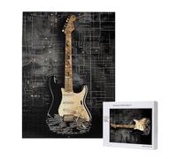 Puzzle d'intelligence en bois imprimé guitare électrique, 38 x 52 cm, 500 pièces (boîte) pour adultes, décoration de la maison