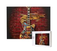 Puzzle d'intelligence en bois imprimé guitare note 52 x 38 cm - 500 pièces (boîte) - Puzzle éducatif pour adultes - Puzzle de décoration de la maison