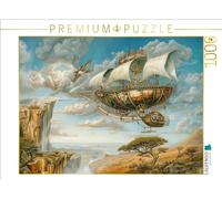 Puzzle · Dirigeables Steampunk | En Afrique · 1000 pièces · Format assemblé 64 × 48 cm · CALVENDO Puzzle