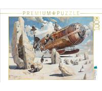 Puzzle · Dirigeables Steampunk | Paysage parsemé d'innombrables pierres · 1000 pièces · Format assemblé 64 × 48 cm · CALVENDO Puzzle