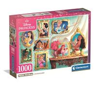 Clementoni Puzzle pour adultes Disney Princess Compact Box 1000 pièces Fabriqué en Italie 37046