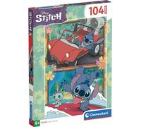 Puzzle Disney Stitch avec 104 super pièces pour les enfants à partir de 6 ans, puzzle coloré pour enfants avec une luminosité particulière, 27571 de Clementoni