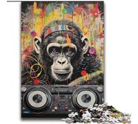 Puzzle DJ Monkey pour Adultes et Adolescents, 2000 pièces, à partir de 14 Ans, Jeu de Noël Anti-Stress, Cadeau pour Femmes (70x100cm)