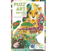 Puzzle - DJECO - DJ07660 - 350 pièces - forme lion sans coins ni bordures - poster inclus