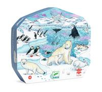 Puzzle Djeco Douceur polaire 54 pièces Animaux arctiques Boîte silhouette décorative