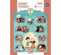 Puzzle Djeco Pinocchio Story Puzzle 54 pièces 38 x 50 cm saumon/terracotta