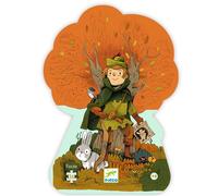 Djeco Puzzle Robin des Bois 36 pièces Silhouette enfant 4 ans et + Multicolore