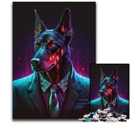 Puzzle Doberman Boss 1000 pièces pour Adultes Puzzles pour Adultes Idéal DIY Décoration et Casse-tête Cadeau 26x38cm/10,23x14,96 Pouces