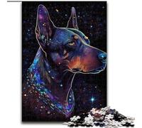 Puzzle Doberman coloré 1000 pièces pour Adultes, Taille 26x38cm, pour Les Adolescents, Les Couples et Les Amis pour Les Anniversaires et Noël