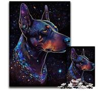 Puzzle Doberman coloré 1000 pièces Puzzle Impossible pour Adultes Parfait pour Les Cadeaux d'anniversaire, de Noël et d'halloween 26x38cm/10,23x14,96 Pouces