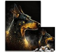 Puzzle Doberman coloré 1000 pièces. Puzzles pour activités à Domicile pour Les Vacances, Les Anniversaires et Les soirées de Jeux en Famille. 26x38cm/10,23x14,96 Pouces.