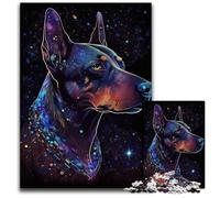 Puzzle Doberman coloré de 1000 pièces, Jeu Familial interactif, défi cérébral, Jouet éducatif 50x75cm/19,68x29,52 Pouces