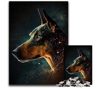Puzzle Doberman coloré pour Adultes, 1000 pièces, pour Adolescents et Famille - Jeu de réflexion à Faire soi-même, 50x75cm/19,68x29,52 Pouces
