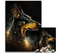 Puzzle Doberman coloré pour Adultes 1000 pièces Puzzles Difficiles pour Adultes Idéal pour Les Amoureux, Cadeau Parfait pour Noël, Nouvel an, Saint-Valentin 50x75cm/19,68x29,52 Pouces