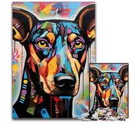 Puzzle Doberman Graffiti 1000 pièces pour Adultes. Divertissement Relaxant, Cadeau de Noël idéal et décoration d'intérieur. 50x75cm / 19,68x29,52 Pouces.