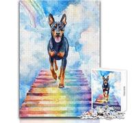 Puzzle Doberman Pont Arc-en-Ciel 1000 pièces pour Adolescents:Un Jeu ludique et éducatif, idéal comme Cadeau de Noël ou d'anniversaire Dimensions:38x52cm
