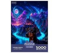 Puzzle Dobermann 1000 Pièces pour Adultes Et Enfants, Jeu D'Intelligence, Puzzle Rivière Château, Home Decor, Cadeau Adulte 38x26cm/1000pcs