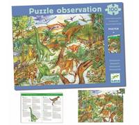 Puzzle d'observation 100 pièces - DJECO - Dinosaures - Animaux - Pour enfants de 5 ans et plus