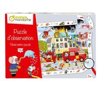 Puzzle D'observation - Pompiers - 27 X 5,5 X 18,5 Cm - Rouge
