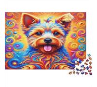 Puzzle Dogue Allemand Psychédélique 1000 pièces 70x50cm Papier recyclé pour Adultes Art de Chien Vibrant Défi Impossible Jeu Éducatif Décompression Cadeaux pour Hommes