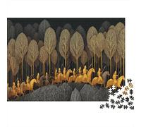 Puzzle Doré Army Marched in The Dark Forest pour Adultes,1000pcs (75x50cm),Jeu Éducatif,décoration De La Maison,