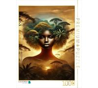 CALVENDO Puzzle Double Exposition d'une Femme Africaine dans la Savane | 1000 pièces Taille de la Ponte 48 x 64 cm Puzzle Photo pour des Heures heureuses