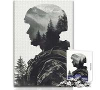 Puzzle Double Exposition Montagne du Soldat pour Adultes, 1000 pièces, activité éducative pour développer la Concentration, pour Les fêtes, Dimensions:50x75cm