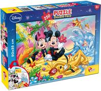 Liscianigiochi- Disney Mouse on The Beach Mickey & Friends Puzzle Recto/Verso 250 Pieces - MICKEY-48113, 48113, Multicolore
