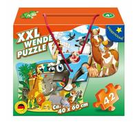 Puzzle double face M.I.C. Animaux de la ferme et du zoo XXL 42 pièces