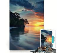 Puzzle Douce étreinte au Coucher du Soleil pour Adultes, 1000 pièces, Jouet Intelligent, Lien Familial, découpe précise, Cadeau saisonnier 50x75cm