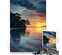Puzzle Douce étreinte au Coucher du Soleil pour Adultes, 1000 pièces, Jouet Intelligent, Lien Familial, découpe précise, Cadeau saisonnier 50x75cm