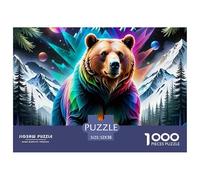 Puzzle d'ours, Puzzles pour Adultes et Enfants. 1000 pièces, Jouet de défi Presque insoluble, Jeu éducatif, décoration intérieure, pour Adultes et Enfants à partir de 14 Ans, 52x38cm/1000 pièces