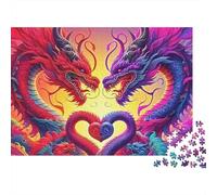 Puzzle Dragon à Deux têtes,1000 pièces,Carton Lisse de qualité supérieure,idéal pour se détendre et Passer Un Moment agréable en Couple ou Entre Amis.Dimensions:70x50cm.