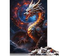 Puzzle Dragon Ancien 1000 Pièces pour Adultes Jouet Intellectuel Jeu Éducatif pour Adultes Soulagement du Stress Décoration de la Maison 1000pcs (75x50cm)