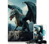 Puzzle Dragon Ancien 1000 Pièces Stimule la Concentration Jeu de réflexion Amusant Technologie de découpe Laser avancée Idéal pour Les Voyages (38x52cm)