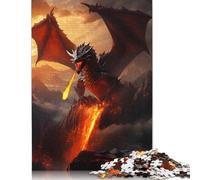 Puzzle Dragon Ancien de Feu Rouge 500 pièces pour Adolescents Puzzles pour Adultes et Adolescents Jeux de Puzzles relaxants 500 pièces (52 x 38 cm)
