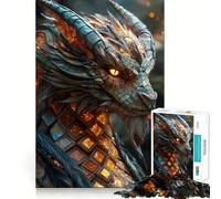 Puzzle Dragon Ancien en Cyberwood 1000 Pièces Jeu Stimulant Le Cérébral Ajustement Parfait Divertissement Confortable à l'Intérieur pour Tous (50x75cm)