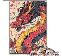 Puzzle Dragon Aquarelle 1000 pièces pour Adultes et Adolescents, à Assembler soi-même, à Offrir en Cadeau à Toute la Famille, adapté aux Enfants de 14 Ans et Plus (50x75cm)